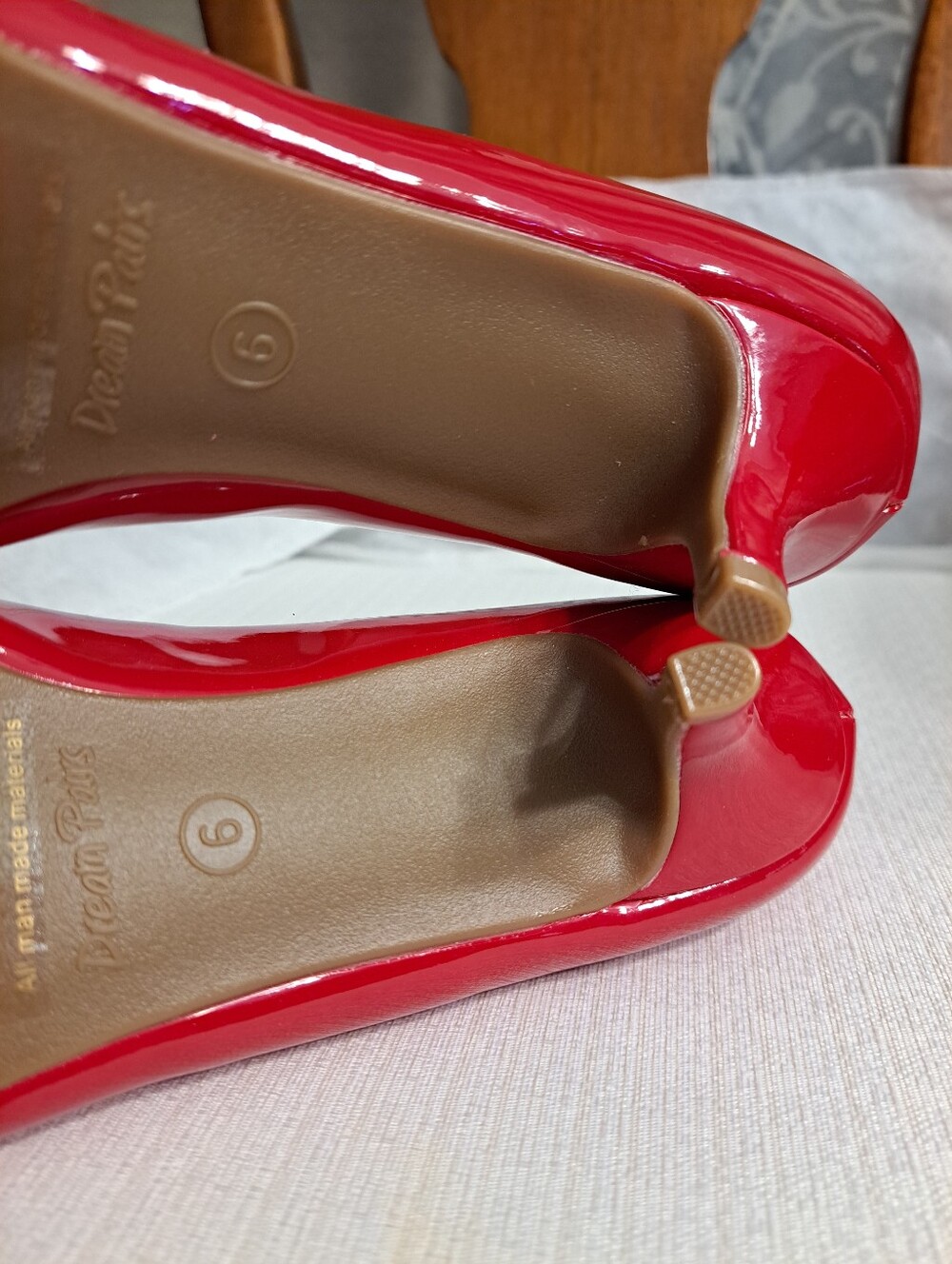 Red Patent Pointed Toe Kitten Heel - Picture 6 of 10